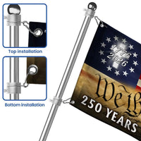 250 Years of Blessing Patriotic House Flag | 1776-2026 Eagle Cross Design | UV-Resistant Double-Sided Grommet Flag | American Heritage Decor