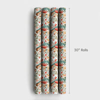 Floral Catholic Holiday Gift Wrap, Virgin Mary and Baby Jesus Wrapping Paper, Religious Baptism Paper, Christian Christmas Present Wrap