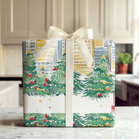 Red Tokyo Tower Holiday Gift Wrap, Tokyo Christmas Wrapping Paper, Watercolor Cityscape Gift Wrap Roll, Japan Travel Xmas Wrapping Paper