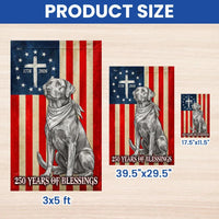 Labrador Retriever Garden Flag Patriotic | 250 Years of Blessings Betsy Ross Design | Double-Sided Polyester | Dog Lovers Memorial Gift