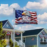 250 Years of Blessing Flag | Bald Eagle American Flag Design | UV-Resistant Polyester Grommet Flag | Independence Day Patriotic Home Decor