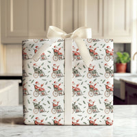 Santa in Wheelchair Gift Wrap, Inclusive Santa Wrapping Paper, Disability Pride Christmas Paper, Festive Watercolor Wrapping Paper Roll