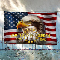 250 Years of Freedom House Flag | American Bald Eagle 1776-2026 | Double-Sided UV-Resistant Polyester | Patriotic Commemorative Outdoor Decor