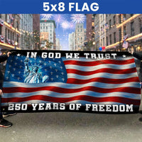 250 Years of Freedom Christian Flag | In God We Trust Patriotic House Flag | UV-Resistant Polyester | American Independence Commemoration
