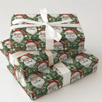 Camouflage Santa Claus Gift Wrap, Watercolor Camo Santa Wrapping Paper, Hunter Christmas Wrapping Paper, Military Holiday Wrapping Paper