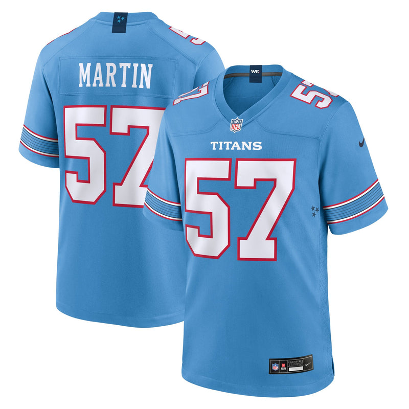 Tennessee Titans Jake Martin Light Blue Team Game Jersey