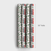 Retro Red Camper Van Gift Wrap, Vintage Camper Christmas Wrapping Paper, Winter Travel Holiday Wrapping Paper, Festive Road Trip Gift Wrap
