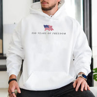 America 250th Anniversary Hoodie | 250 Years of Freedom Minimalist USA Flag Design | Premium Cotton-Poly Blend | Patriotic Gift for History Fans
