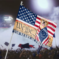 America 250th Anniversary Flag | 250 Years of Freedom with Patriotic Dog | Double Sided Premium Polyester | Commemorative Gift for Patriots & Dog Lovers