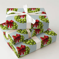 Humorous Vegetable Wreath Gift Wrap, Brussels Sprout Wrapping Paper, Foodie Christmas Wrapping Paper, Quirky Chef Holiday Gift Wrap Roll