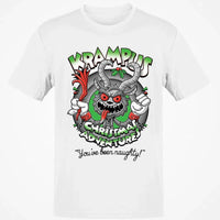 Humorous Dark Christmas Graphic Tee, Krampus Youve Been Naughty T-Shirt, Retro Creepy Holiday Monster Shirt, Horror Xmas Fan Present