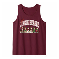 Christmas Beagle Dog Tank, Jingle Beagle Tank Top, Retro Holiday Dog Mom Tank Top, Festive Xmas Beagle Sleeveless Tee, Dog Lover Present