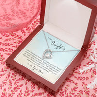 14K White Gold CZ Heart Pendant, Forever Love Heart Necklace for Daughter, Sentimental Mom to Daughter Jewelry, Birthday Christmas Keepsake