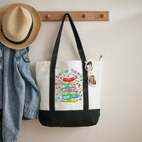 Teacher You Are Color-blocked Canvas Bag