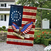 250 Years of Freedom Garden Flag | We The People 1776-2026 Patriotic Eagle Design | Double-Sided Polyester | Americana Commemorative Decor