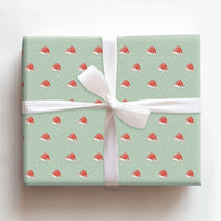 Sage Green Snow Gift Wrap, Santa Hat Christmas Wrapping Paper, Adorable Holiday Present Paper, Winter Santa Wrapping Paper, Xmas Gift Wrap Roll