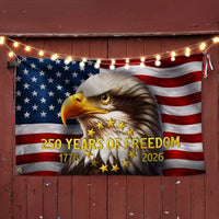 250 Years of Freedom House Flag | American Bald Eagle 1776-2026 | Double-Sided UV-Resistant Polyester | Patriotic Commemorative Outdoor Decor