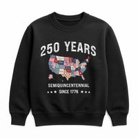 USA 250 Years Sweatshirt | Semiquincentennial Since 1776 Vintage Map Design | Soft Cotton Polyester Blend | Gift for American History Lovers