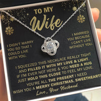14k White Gold Knot Necklace, Love Knot Necklace for Wife, Cubic Zirconia Pendant Necklace, Anniversary Birthday Christmas Present for Her