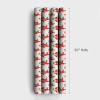 Jogging Santa Claus Gift Wrap, Running Santa Christmas Wrapping Paper, Tracksuit Santa Wrapping Paper, Fitness Runner Holiday Gift Wrap