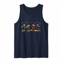 Santa Hat Wiener Dog Tank, Christmas Dachshund Tank Top, Dachshund Dog Lover Sleeveless Tee, Holiday Dachshund Tank, Xmas Dog Mom Present