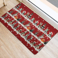 Snowflake Xmas Tree Welcome Mat, Schnauzer Christmas Doormat, Winter Holiday Dog Door Mat, Schnauzer Entry Rug, Dog Mom Xmas Present