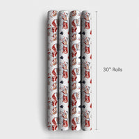 Poker Santa Gift Wrap, Santa Playing Cards Wrapping Paper, Watercolor Card Player Christmas Wrapping Paper, Vegas Holiday Gift Wrap Roll