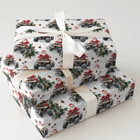 Rustic Off Road Wrapping Paper Roll, Santa Riding ATV Wrapping Paper, Outdoorsy Christmas Gift Wrap, Snow Holiday ATV Wrapping Paper Roll