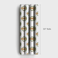Dog Wreath Holiday Gift Wrap, Goldendoodle Christmas Wrapping Paper, Adorable Puppy Christmas Wrapping Paper, Dog Lover Gift Wrap Roll