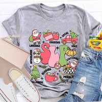 Speech Language Pathology Holiday Shirt, SLP Speech Therapy Christmas T-Shirt, Voice Stuttering Graphic Tee, SLP Therapist Present