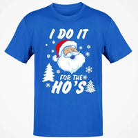 Humorous Santa Claus Graphic Tee, I Do It for the Hos Christmas T-Shirt, Hilarious Holiday Meme Shirt, Xmas Party Present