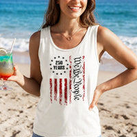 We The People Patriotic Tank Top | USA 250 Years Distressed Flag Graphic | Soft Breathable Unisex Sleeveless Shirt | 1776 America Semiquincentennial Gift