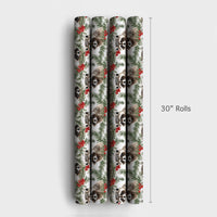 Woodland Animal Gift Wrap Paper, Watercolor Raccoon Christmas Wrapping Paper, Adorable Nature Holiday Wrapping Paper, Xmas Gift Wrap Roll