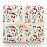 Watercolor Photographer Christmas Gift Wrap, Santa with Camera Wrapping Paper, Festive Xmas Tree Wrapping Paper, Holiday Gift Wrap Roll