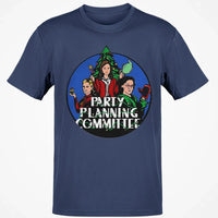 Humorous Office Holiday Graphic Tee, Party Planning Committee Christmas T-Shirt, Xmas Party Humor Shirt, Retro TV Comedy Fan Present Tee