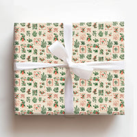 Holly Pine Gift Wrap, Vintage Botanical Christmas Wrapping Paper, Rustic Holiday Tile Wrapping Paper, Traditional Xmas Gift Wrapping Paper