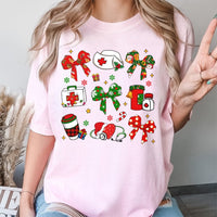 Coquette Bow Nurse T-Shirt, Nurse Christmas T-Shirt, Adorable RN Holiday Graphic Tee, Medical Nursing Student T-Shirt, Holiday Present