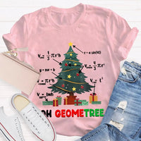 Humorous Geometry Holiday Tree Tee, Oh Geometree Math Teacher Christmas Shirt, Math Lover Xmas T-Shirt, Christmas Educator Shirt