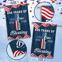 Patriotic Garden Flag 1776-2026 | 250 Years America Semiquincentennial | Faith Family Freedom Design | Double-Sided Premium Polyester | Home Decor Gift