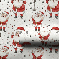 Dancing Musical Santa Holiday Gift Wrap, Rockstar Santa Christmas Wrapping Paper, Retro Microphone Gift Wrapping Paper, Fun Xmas Roll Wrap