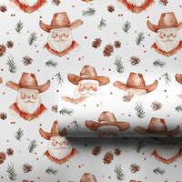 Rustic Christmas Wrapping Paper, Western Cowboy Santa Wrapping Paper, Country Holiday Gift Wrap, Rodeo Western Gift Wrapping Paper Roll