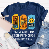 Personalized Grade I'm Ready For Kindergarten Chaos First Day Vines T-shirt