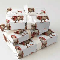Farmhouse Chicken Gift Wrap, Santa Rooster Christmas Wrapping Paper, Humorous Animal Holiday Wrapping Paper, Country Barn Gift Wrap Roll