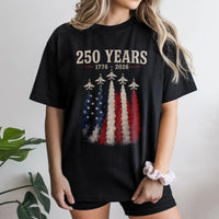 250 Years America T-Shirt | 1776-2026 Patriotic Fighter Jets & Flag Design | Soft Breathable Cotton Tee | Gift for Patriots and History Fans