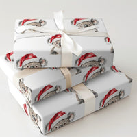 Santa Hat Animal Gift Wrap, Adorable Koala Christmas Wrapping Paper, Australian Koala Wrapping Paper Roll, Holiday Wrapping Paper