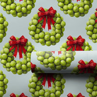 Humorous Vegetable Wreath Gift Wrap, Brussels Sprout Wrapping Paper, Foodie Christmas Wrapping Paper, Quirky Chef Holiday Gift Wrap Roll