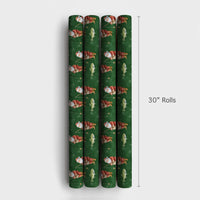 Angler Christmas Gift Wrap, Trout Fishing Santa Wrapping Paper, Dark Green Outdoors Wrapping Paper, Fisherman Holiday Gift Wrap Roll