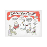 Humorous Holiday Cartoon Hallway Runner Rug, Christmas Group Therapy Runner Rug, Festive Entryway Runner Rug, Non-Slip Kitchen Floor Carpet
