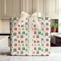 Colorful Gift Boxes Wrapping Paper, Christmas Present Wrapping Paper, Festive Starburst Holiday Gift Wrap, Bright Christmas Paper Roll