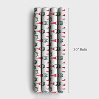 Watercolor Holiday Gnome Gift Wrap, Christmas Gnome Wrapping Paper, Adorable Winter Holiday Wrapping Paper, Festive Scandinavian Wrapping Paper
